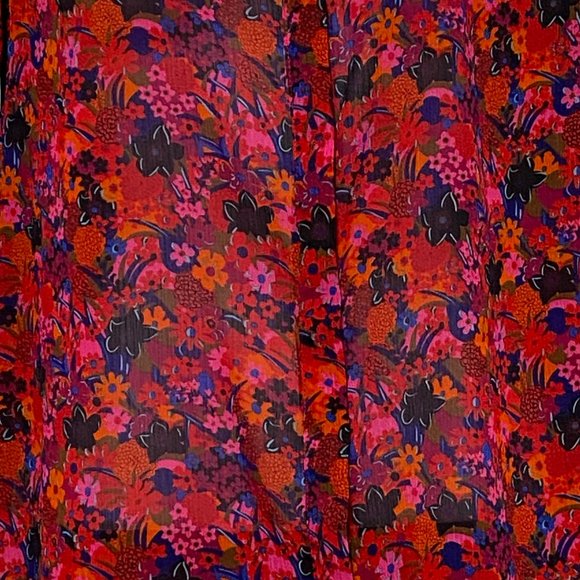 Promod-Women's Medium Button Top Collared Light Weight Long Sleeve Floral Design - Picture 2 of 4